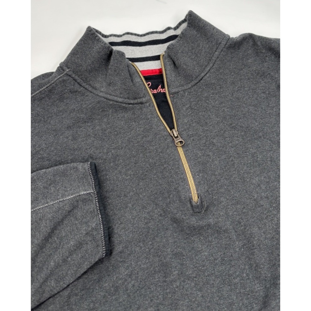Robert Graham Men's‎ 2XL Gray Cotton Classic Fit Quarter Zip Pullover Sweater